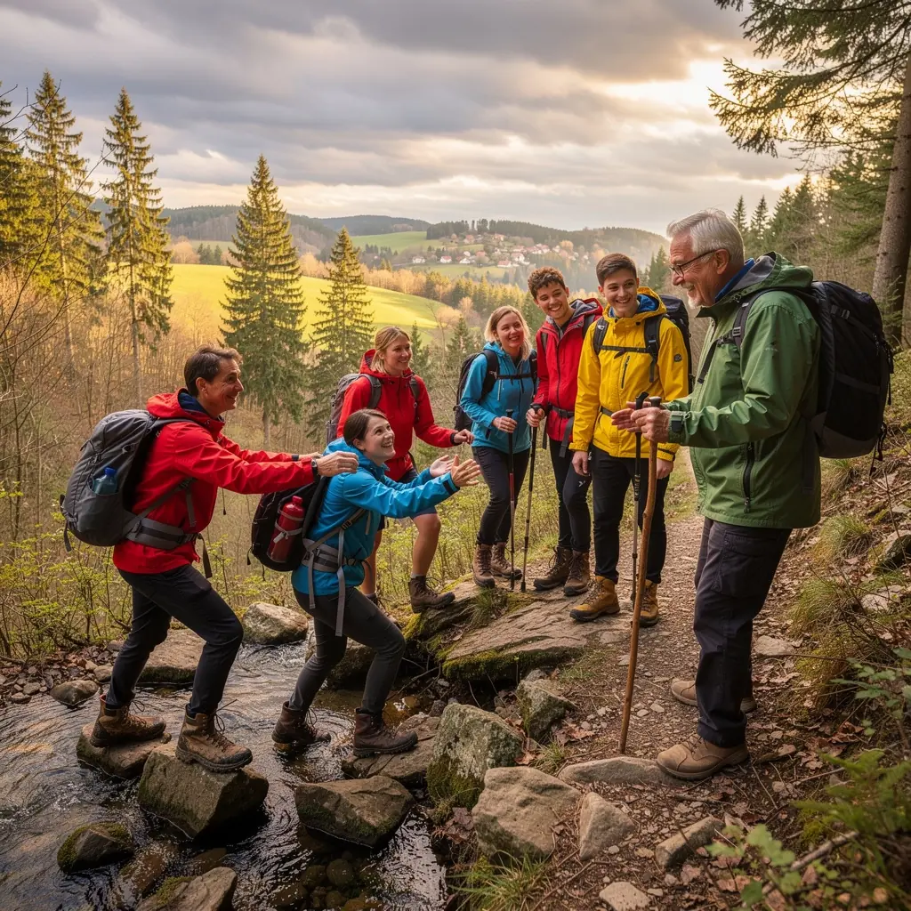 Skupina amatГ©rskГЅch atletЕЇ bД›ЕѕГ­ na mГ­stnГ­m zГЎvodД›.